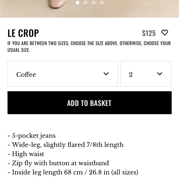 Sezane le crop denim in brown - Picture 6 of 6